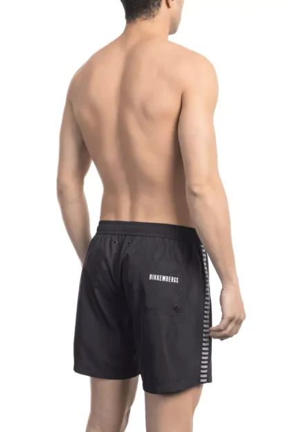 Bikkembergs - Black Polyester Men Swim Short