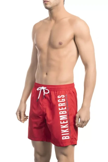 Bikkembergs - Red Polyester Men Swim Short