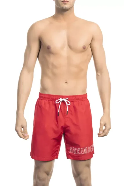 Bikkembergs - Red Polyester Men Swim Short