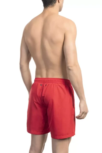 Bikkembergs - Red Polyester Men Swim Short