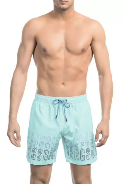 Bikkembergs - Light Blue Polyester Men Swim Short