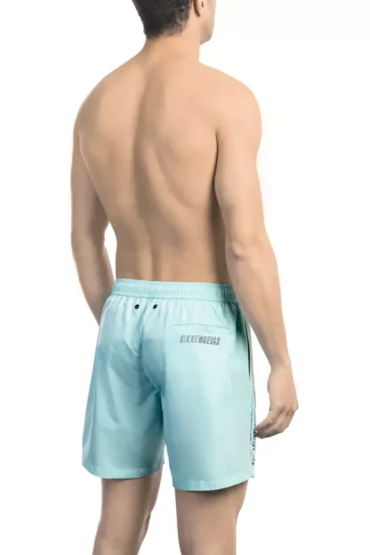 Bikkembergs - Light Blue Polyester Men Swim Short