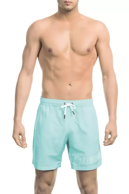 Bikkembergs - Light Blue Polyester Men Swim Short