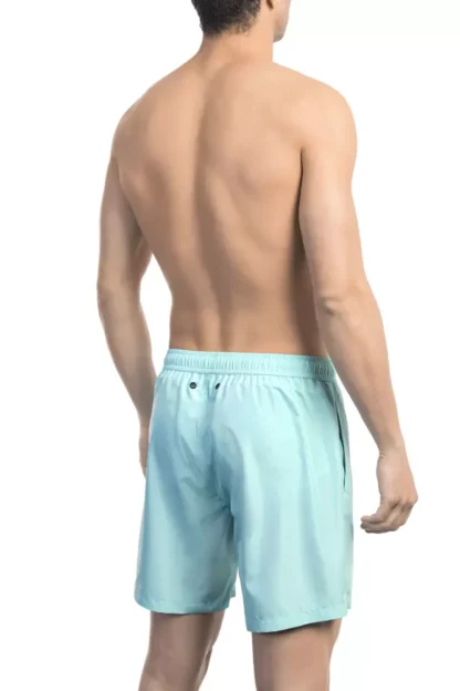 Bikkembergs - Light Blue Polyester Men Swim Short