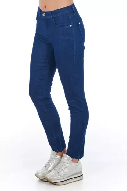 Frankie Morello - Blue Cotton Women Skinny Jean