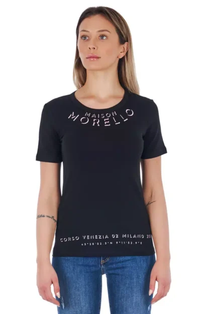 Frankie Morello - Black Cotton Women T-Shirt