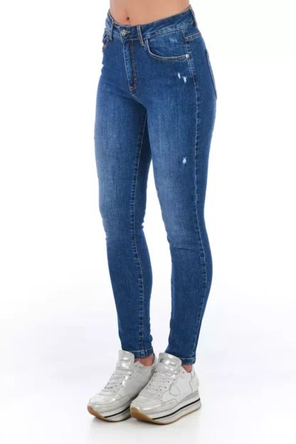 Frankie Morello - Stylish Worn Wash Denim Jeans