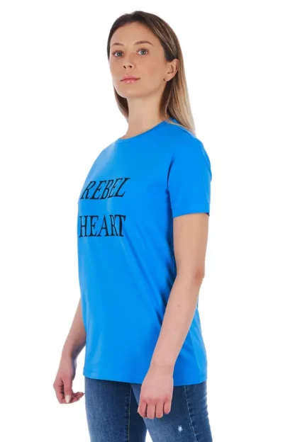 Frankie Morello - Light Blue Cotton Women T-Shirt