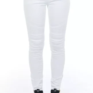 Frankie Morello - White Cotton Women Trouser