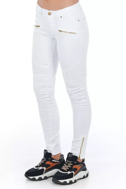 Frankie Morello - White Cotton Women Jeans