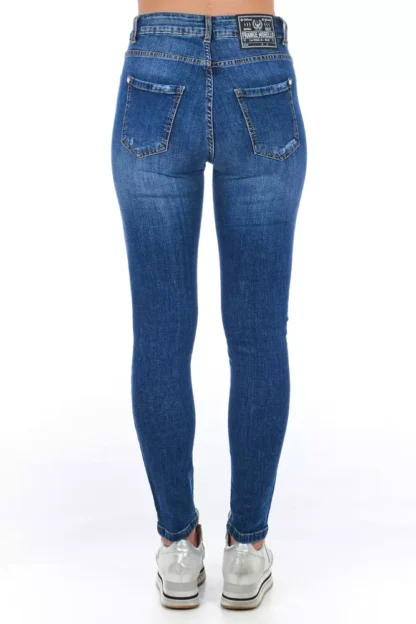 Frankie Morello - Stylish Worn Wash Denim Jeans