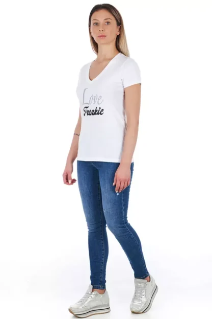 Frankie Morello - White Cotton Women TShirt