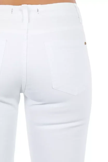 Frankie Morello - White Cotton Women Jeans