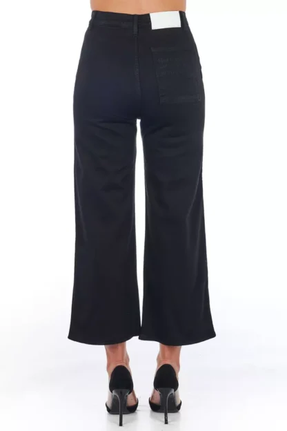 Frankie Morello - Black Cotton Women Cropped Pant