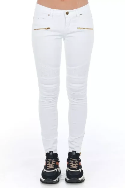 Frankie Morello - White Cotton Women Jeans