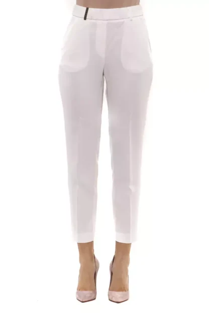 Peserico - White Viscose Women Trouser