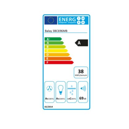 Συμβατικός Απορροφητήρας Balay 3BC696MB 90 cm 600 m3/h 69 dB 220W Λευκό