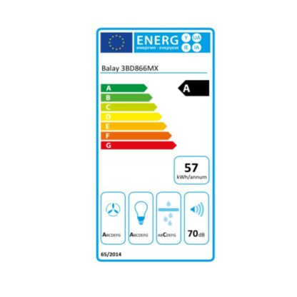 Συμβατικός Απορροφητήρας Balay 7612985650045 60 cm 620 m³/h 250W A Χάλυβας