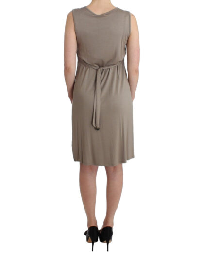 Roccobarocco - Studded Sheath Knee-Length Dress in Beige