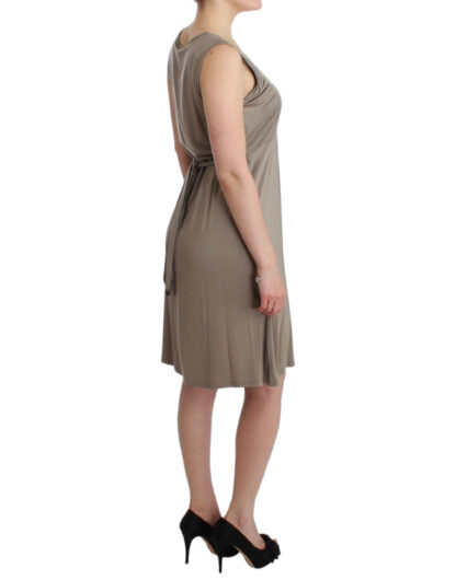 Roccobarocco - Studded Sheath Knee-Length Dress in Beige