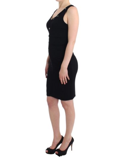 Roccobarocco - Elegant Black Sheath Knee-Length Dress