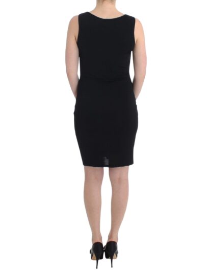 Roccobarocco - Elegant Black Sheath Knee-Length Dress