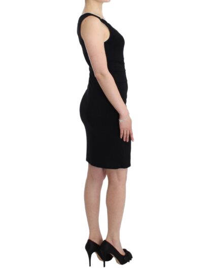 Roccobarocco - Elegant Black Sheath Knee-Length Dress