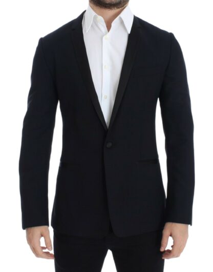 Dolce & Gabbana - Elegant Blue Wool Silk Slim Fit Blazer