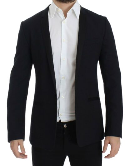 Dolce & Gabbana - Elegant Blue Wool Silk Slim Fit Blazer