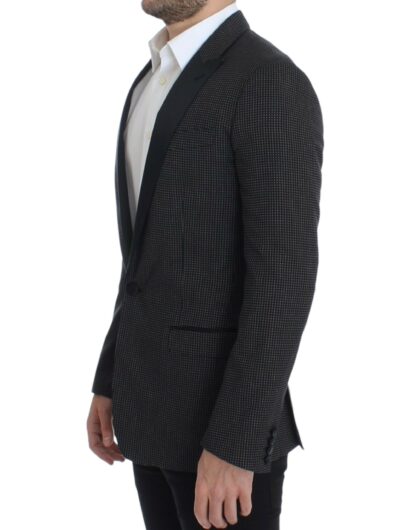 Dolce & Gabbana - Elegant Black Polka Dotted Slim Fit Blazer