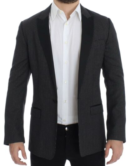 Dolce & Gabbana - Elegant Black Polka Dotted Slim Fit Blazer