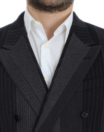 Dolce & Gabbana - Elegant Gray Striped Wool Slim Blazer