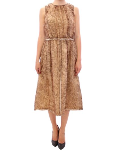 Dolce & Gabbana - Elegant Silk Sleeveless Knee-Length Dress