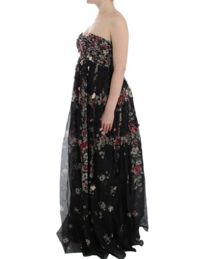 Dolce & Gabbana - Elegant Strapless Silk Maxi Dress