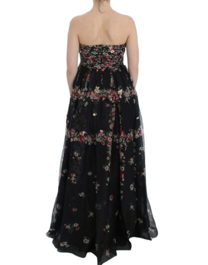 Dolce & Gabbana - Elegant Strapless Silk Maxi Dress