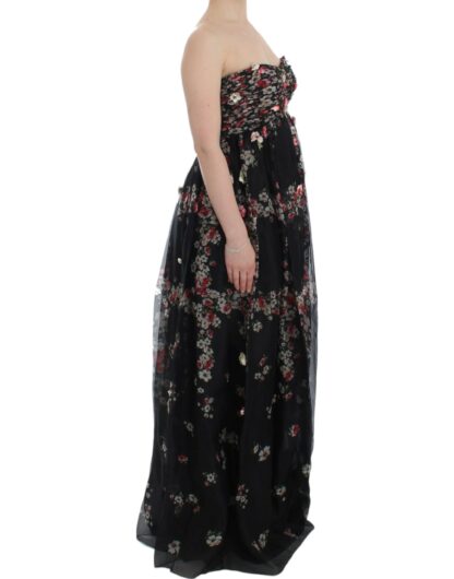 Dolce & Gabbana - Elegant Strapless Silk Maxi Dress