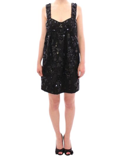 Dolce & Gabbana - Elegant Sequined Floral Mini Shift Dress