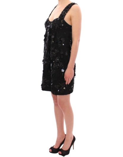 Dolce & Gabbana - Elegant Sequined Floral Mini Shift Dress