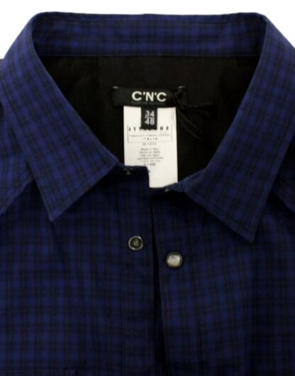 Costume National - Chic Blue Checkered Casual Cotton Shirt