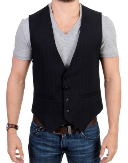 Costume National - Elegant Striped Casual Vest - Cotton Blend