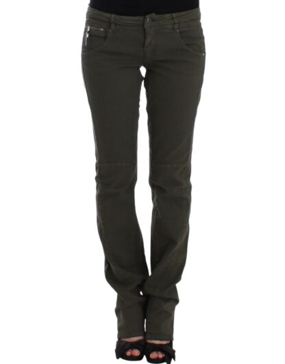 Costume National - Chic Green Slim Leg Designer Jeans