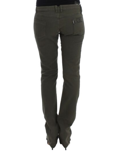 Costume National - Chic Green Slim Leg Designer Jeans