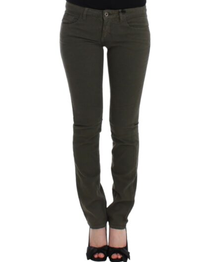 Costume National - Chic Green Slim Leg Designer Jeans