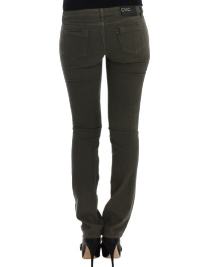 Costume National - Chic Green Slim Leg Designer Jeans