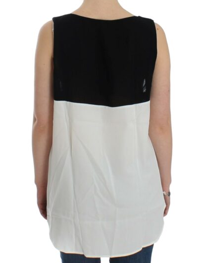 Costume National - Elegant Monochrome Sleeveless Top with Gold Accents