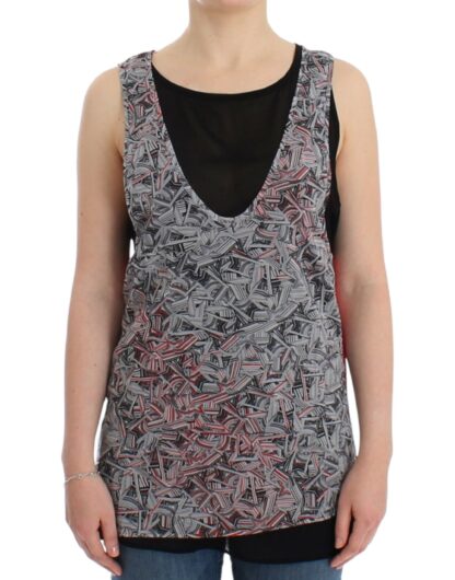 Costume National - Elegant Sleeveless Black & Red Top