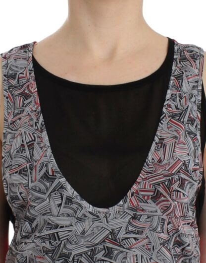 Costume National - Elegant Sleeveless Black & Red Top