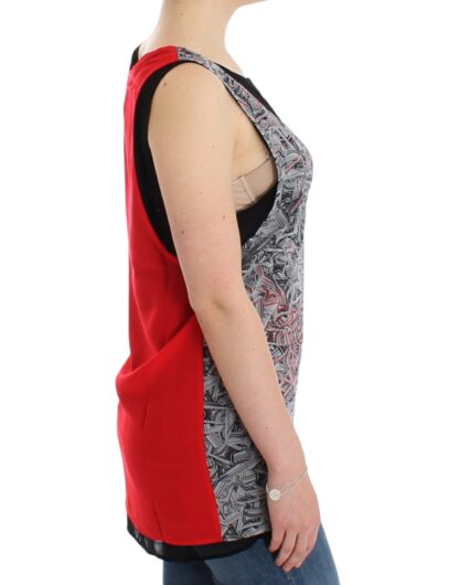 Costume National - Elegant Sleeveless Black & Red Top