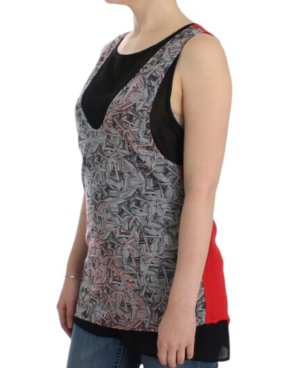 Costume National - Elegant Sleeveless Black & Red Top