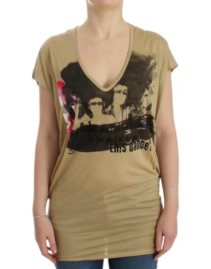 Costume National - Chic V-Neck Tunic Top with Motive Print